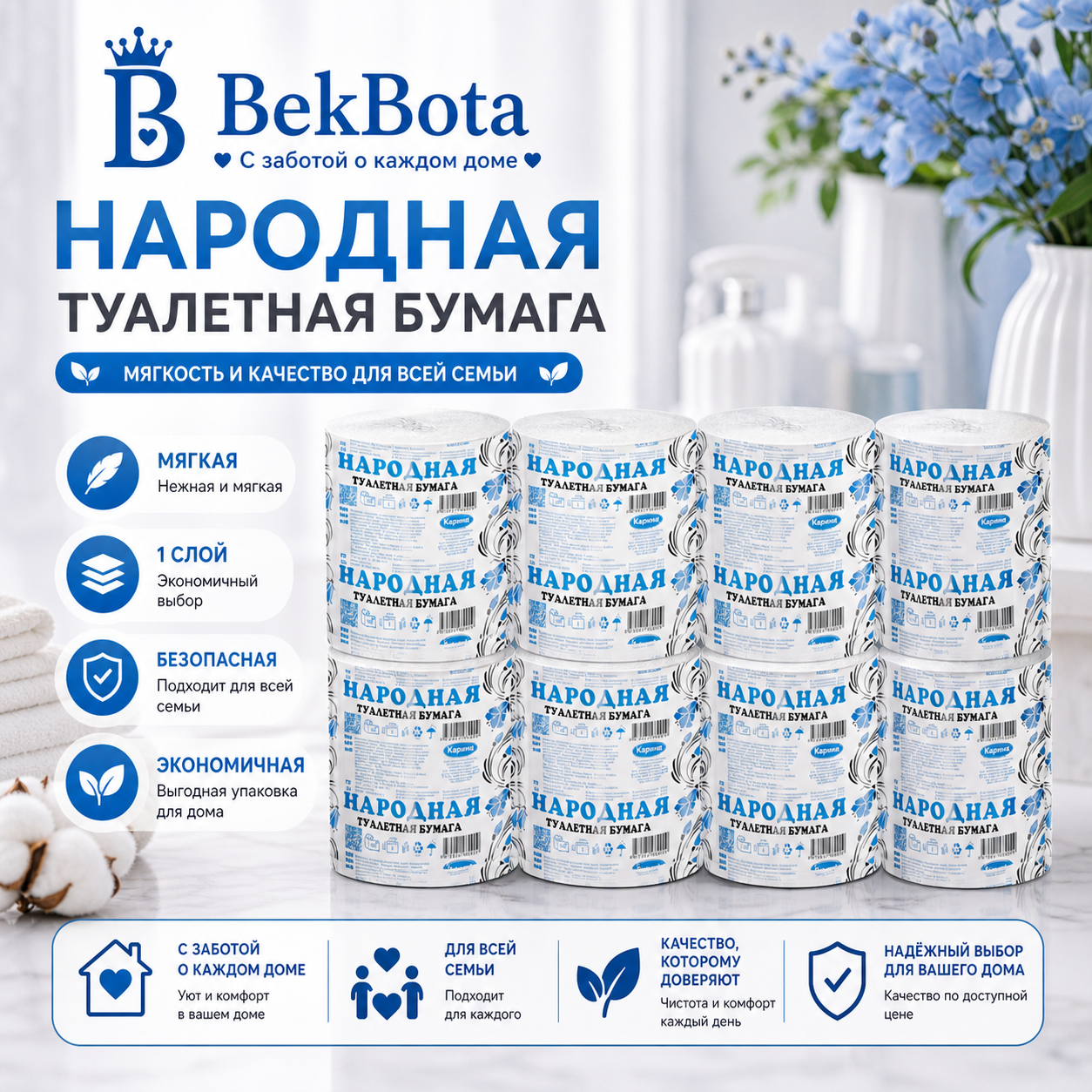 Туалетная бумага «Народная» 24 шт