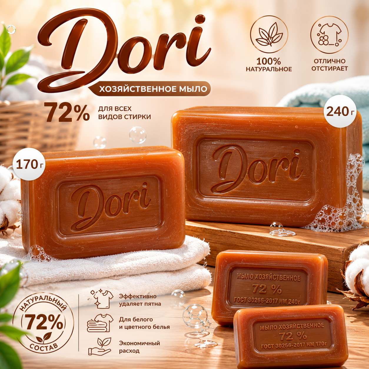 Хозяственное мыло Dori 72%