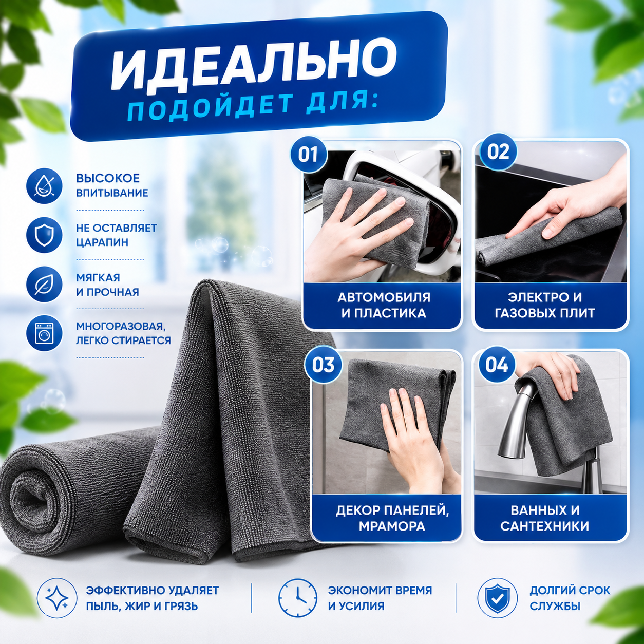 Чудо тряпка для уборки, 1 шт